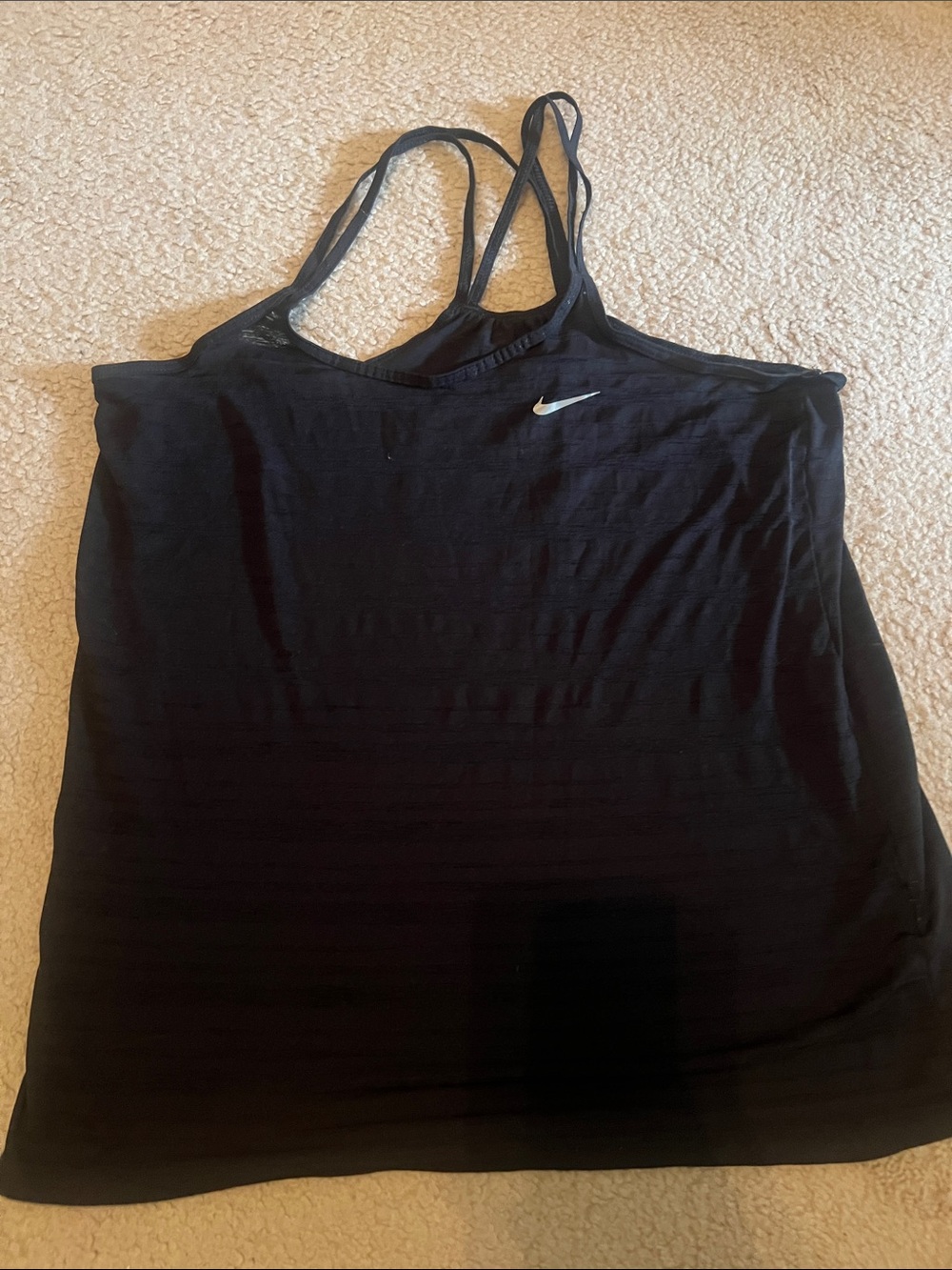 Nike Black Double-Strap Training Tank with White Swoosh